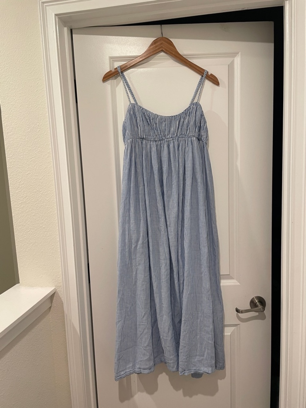 J. Crew Light Blue Striped Midi Sundress - Picture 2 of 7